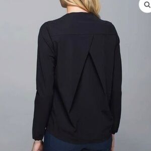 Lululemon Solo Travel Black Long Sleeve Button Down Black Sz 6
